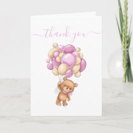 Thank you Teddy Velful Balloons Card カード