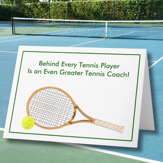 Thank You Tennis Coach with ヴィンテージテニスラケット カード