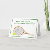 Thank You Tennis Coach with ヴィンテージテニスラケット カード (正面)