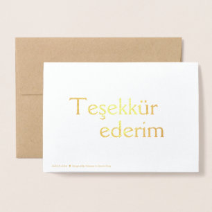 Thank You (Teshekkur ederim)トルコ語空白の 箔カード