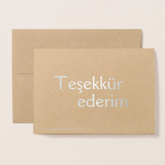 Thank You (Teshekkur ederim)トルコ語空白の 箔カード