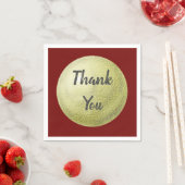 Thank You Textured金ゴールド円 スタンダードカクテルナプキン (インサイチュ)