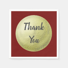 Thank You Textured金ゴールド円 スタンダードカクテルナプキン