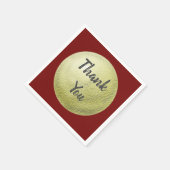 Thank You Textured金ゴールド円 スタンダードカクテルナプキン (角)