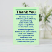 Thank you Tip Delivery Driver Person サンキューカード (スタンド正面)