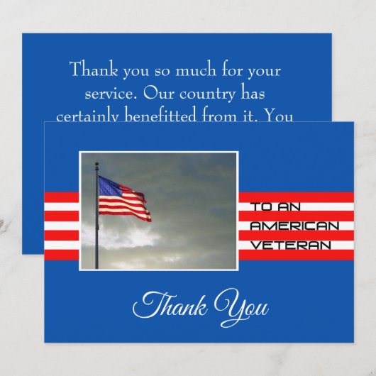 Thank You to an American Veteran カード (正面/裏面)