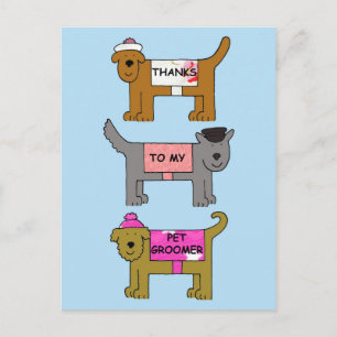 Thank You to Petトリマー漫画の犬 ポストカード