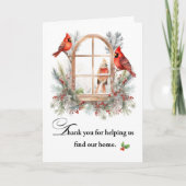 Thank You to Realtor for Finding Home Cardinal カード (正面)