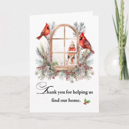 Thank You to Realtor for Finding Home Cardinal カード (正面)