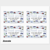 Thank You Transport Pattern Boy Baby Shower 長方形シール (シート)