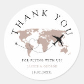 Thank you Travel結婚's World Map Beige ラウンドシール (正面)