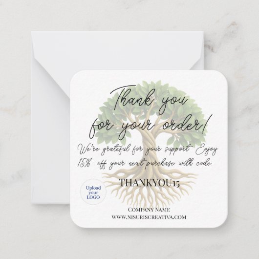 Thank You Tree of Life Business Promotion Client ノートカード (正面)