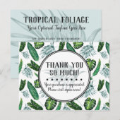 Thank You Tropical Folids Palm 葉 & Greenery ポストカード (正面/裏面)
