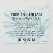 Thank You Tropical Folids Palm 葉 & Greenery ポストカード (裏面)