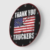 Thank You Truckers American Flag ラージ壁時計 (傾斜)