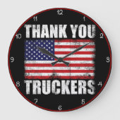 Thank You Truckers American Flag ラージ壁時計 (正面)