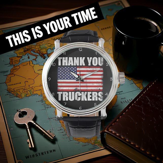 Thank You Truckers American Flag 腕時計 (クリエイターアップロード済み)