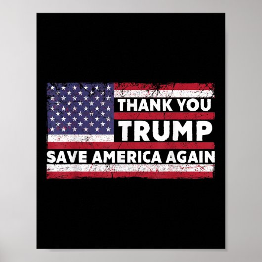 Thank You Trump 救 America Again Support Trump 2 ポスター (正面)