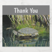 Thank You Turtle with Water Reflection自然 ビールラベル (シングルラベル)