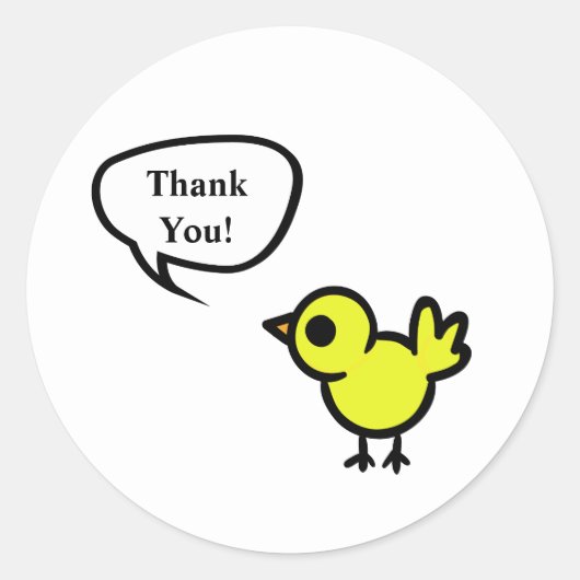 Thank You Tweet Birdステッカー ラウンドシール (正面)