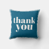 Thank You typography minimal blue  クッション (裏面)