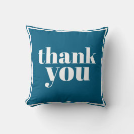 Thank You typography minimal blue  クッション