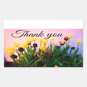 Thank You Various Tulips #1シール 長方形シール
