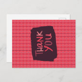 Thank You Vertical Gentオーナメントピンクパターン ポストカード (正面/裏面)
