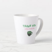 Thank You Very Matcha | Funny Matcha Latte カフェラテマグ (右アングル)