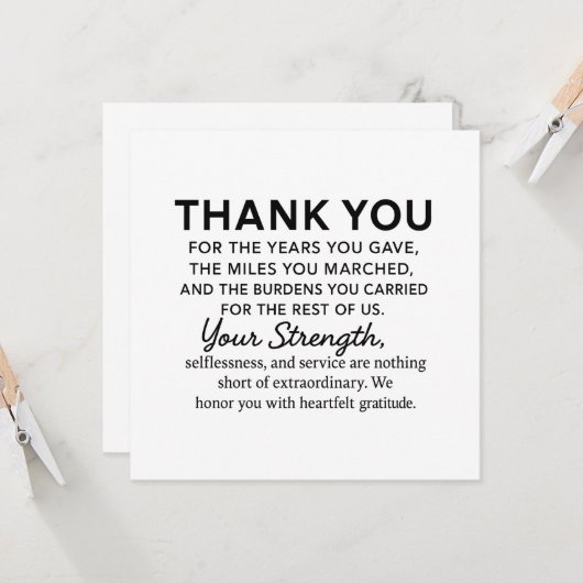 Thank You Veteran  カード (正面/裏面インサイチュ)