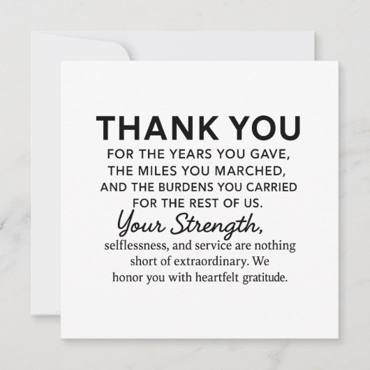 Thank You Veteran  カード (正面)