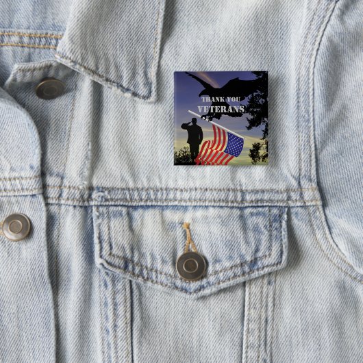 Thank you Veterans American Eagle Pinback 缶バッジ (インサイチュ)