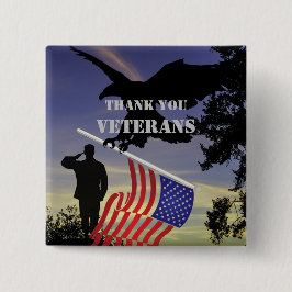 Thank you Veterans American Eagle Pinback 缶バッジ