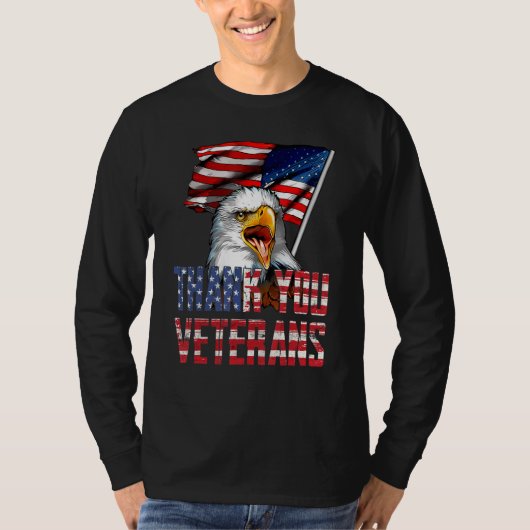 Thank You Veterans American Eagle US Flag for 4th  Tシャツ (正面)