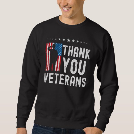 Thank You Veterans American Flag Celebration スウェットシャツ (正面)