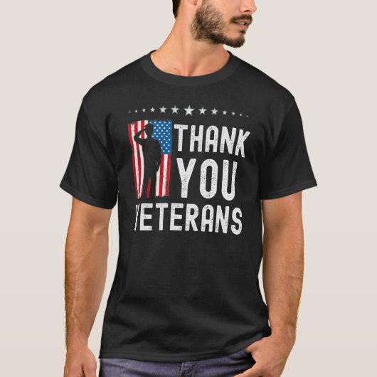 Thank You Veterans   American Flag Celebration Tシャツ (正面)