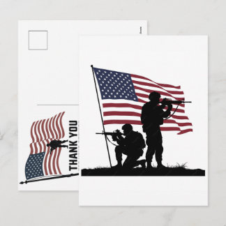 Thank You Veterans American Flag Memorial Day シーズンポストカード