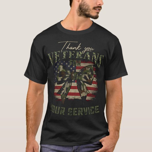 Thank You Veterans for Your Service Veterans Day Tシャツ (正面)