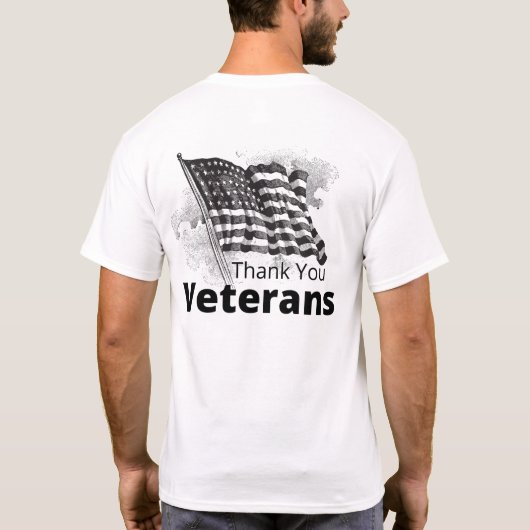 Thank You Veterans front and bach printed Tシャツ (裏面)
