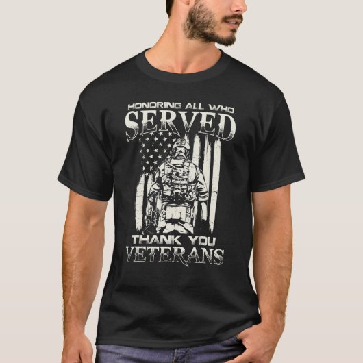 Thank You Veterans Honoring All Who Served Tシャツ (正面)