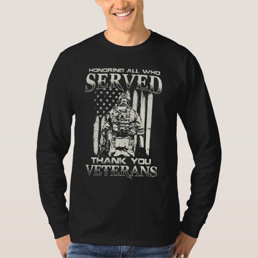 Thank You Veterans Honoring All Who Served Tシャツ (正面)