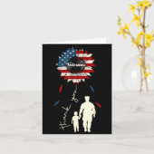 Thank You Veterans Sunflower Usa Flag Military Pat カード (黄色い花)