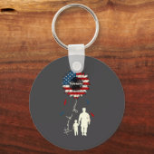 Thank You Veterans Sunflower Usa Flag Military Pat キーホルダー (正面)