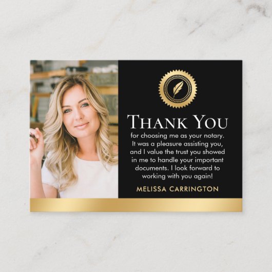 Thank You Voxivalent Public Photo QR Code Black金ゴー 名刺 (正面)