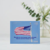 Thank You Wards American Flag ポストカード (スタンド正面)