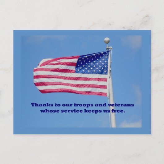 Thank You Wards American Flag ポストカード (正面)