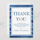 Thank You Water Colorをテーマにした航海のベビーシャワー サンキューカード (正面)