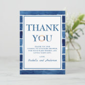 Thank You Water Colorをテーマにした航海のベビーシャワー サンキューカード (スタンド正面)