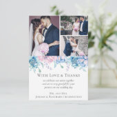 Thank You Water Colorフローラ結婚の3枚フォトカード 招待状 (スタンド正面)