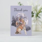 Thank You Water Color Coyotes Wildlife自然 サンキューカード (スタンド正面)
